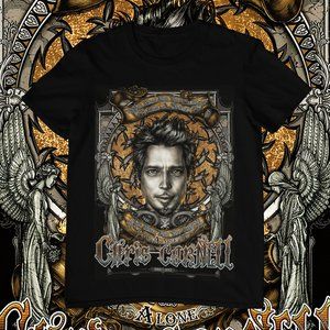 Chris Cornell Graphic T-shirt Custom Made Rock Bands Cotton Tee Black Bootleg